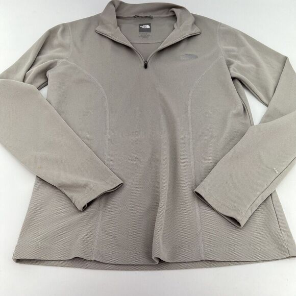 The North Face Women's Glacier Fleece Pullover 1/4 Zip Mock Neck Gray Sz Medium - Picture 1 of 4